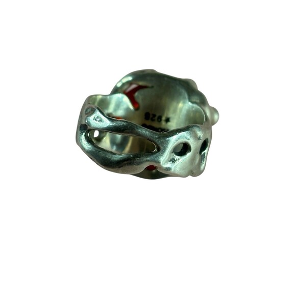 Mondo Mondo Magician Ring Sz 7 β925 Silver Red Glass Y2K Avant Garde Bold Witchy - Picture 8 of 8